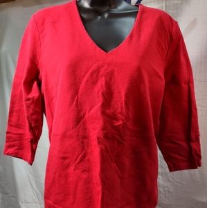 (361) Crazy Horse, Liz Claiborne Co. XL, Red Top, Blouse,